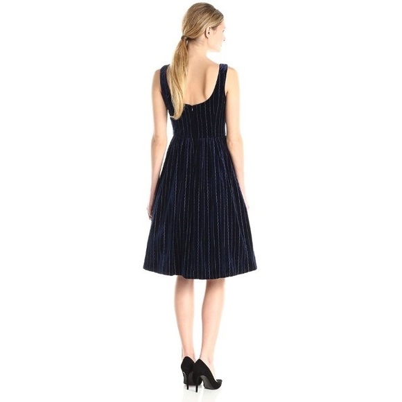 Donna Morgan Velvet Fit & Flare Dress - Picture 2 of 6